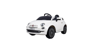 Masinuta electrica cu telecomanda Fiat 500 Alb MP3 si Remote Control,  acumulator 6V, viteza max 3 km/h