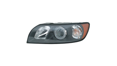 Far VOLVO S40, 10.2003-04.2007, partea Stanga, electric, tip bec H7+HB3, reflector negru, cu motoras, Depo