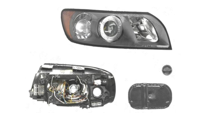 Far Volvo V50 (Ms/Mw), 10.2003-04.2007, fata, Dreapta, H7+HB3; electric; grey reflector rim; cu motor, DEPO