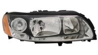 Far Volvo S60 (RS) 03.2004- , V70 (P80) 06.2004-03.2007 , XC70 (SW) 05.2004-09.2007 TYC partea Stanga electric cu motoras tip bec H7+H9, culoare rama negru, marca TYC