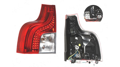 Stop spate lampa Volvo Xc90 (C/P28), 06.2006-, spate, Stanga, inferior; LED+P21W+PY21W; cu suport becuri; omologare: ECE, HELLA