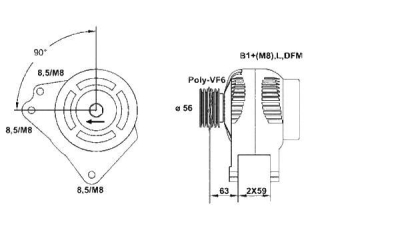 Alternator (fara piesa veche la schimb)  MAGNETI MARELLI Vw Golf 4 (1J1) Bora (1J2) Caddy 2 Combi (9K9B) Bora Combi (1J6) Golf 4 Variant (1J5) Polo Variant (6Kv5) New Beetle (9C1, 1C1) Polo (9N) Po
