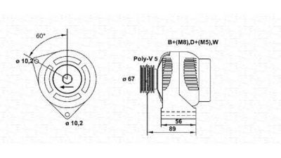 Alternator (fara piesa veche la schimb)  MAGNETI MARELLI Mercedes-Benz Sprinter 3-T Platou / Sasiu (903) Sprinter 4-T Bus (904) Sprinter 3-T Caroserie (903) Sprinter 4-T Caroserie (904) Astra G Cabrio