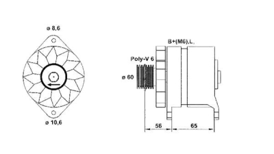 Alternator (fara piesa veche la schimb)  MAGNETI MARELLI Renault Rapid Caroserie (F40, G40) Clio 1 (B/C57, 5/357)