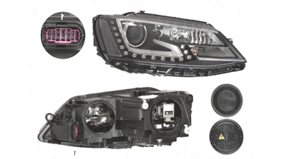 Far Volkswagen Jetta (1b), 07.2010-, fata, Dreapta, xenon; cu LED daytime running light; D3S+H7+LED+PY21W; electric; cu gas bec xenon; cu ballast; cu motor, HELLA