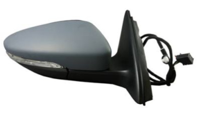 Oglinda exterioara VW Jetta 07.2010-2015Partea Stanga Asferica Electrica Cu Incalzire 5C7857507C, 9 pini, carcasa grunduita, cu semnalizare, cu pliere, cu lampa perimetru