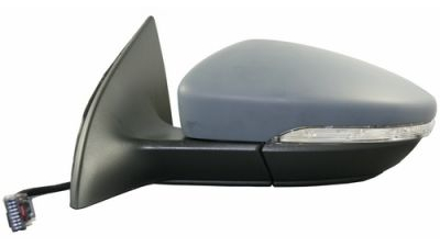 Oglinda exterioara VW Scirocco (Typ 13) 07.2008- Partea Stanga Crom Asferica Electrica Cu Incalzire, 6 pini, carcasa grunduita, cu semnalizare,