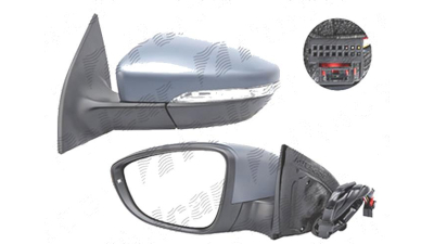 Oglinda exterioara Volkswagen Scirocco (1k8), 07.2008-, Stanga, reglare electrica; grunduit; incalzita; geam asferic; cromat; 6 pini; cu semnalizare