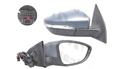 Oglinda exterioara Volkswagen Scirocco (1k8), 07.2008-, Dreapta, reglare electrica; grunduit; incalzita; geam convex; cromat; 6 pini; cu semnalizare