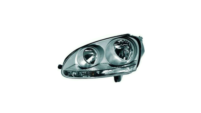Far VW Golf 5 (Hatchback / Combi) 10.2003-05.2009 Jetta 05.2004-09.2010 TYC partea Stanga tip bec H7+H7 fumuriu cu reflector gri