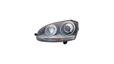 Far VW Golf 5 (1K) (Hatchback) 10.2003- TYC partea Stanga XENON tip bec D2S+H7 fumuriu cu reflector negru 