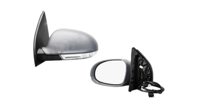 Oglinda exterioara Volkswagen Golf 5 Hatchback 10.2003-05.2009, reglare electrica, partea stanga, capac grunduit, cu 7 pini, cu semnalizare, sticla cromata, asferica