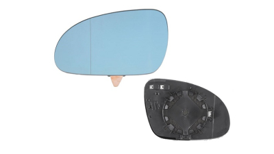 Geam oglinda exterioara cu suport fixare Vw Passat (B5 (3b Gp)), 2003-01.2005; Passat (B6 (3c)), 01.2005-07.2010; Eos (1f), 05.2006-2008; Sharan (7m), 2004-04.2010; Skoda Superb (3u4), 2006-06.2008, Stanga, incalzita; geam asferic; geam albastru, View Max