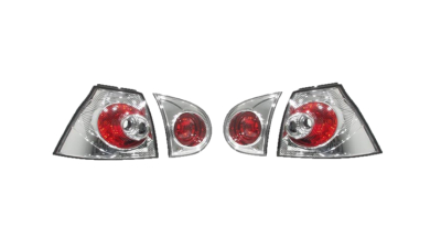Set stopuri tuning VW GOLF 5 (1K), 10.2003-05.2009, model Hatchback, Taiwan, partea stanga+dreapta, transparent, argintiu; cu lampa interioara; cu locas bec;
