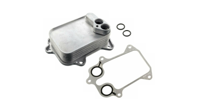 Radiator racire ulei motor, termoflot VW Passat (B6), 03.2005-06.2008, motor 1.6, 85 kw, Passat (B6), 05.2007-07.2010, 1.4 TSI, 90 kw, benzina, 128x85x35 mm, fara conducte in set; garnituri incluse, din aluminiu