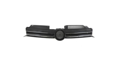 Grila masca radiator VW Golf 6 (5k), 10.2008-, Fata, cu 2 ornamente cromate; deschis; Negru stralucitor, Aftermarket