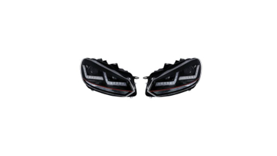 Set faruri tuning VW GOLF 6 (5K), 10.2008-, OSRAM, partea stanga+dreapta, xenon;tip bec D8S+LED; electric; negru-rosu; cu bec descarcare in gaz;