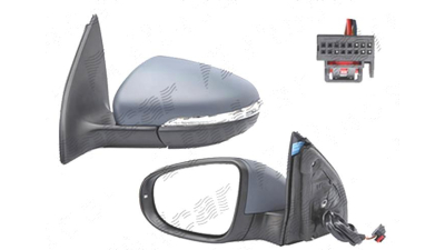 Oglinda exterioara Volkswagen Golf 6 (5k), 10.2008-2013, Stanga, Hatchback, reglare electrica; grunduit; incalzita; geam asferic; 6 pini