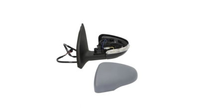 Oglinda usa exterioara VW GOLF 6 (5K), 10.2008-2013 model Hatchback, partea stanga, reglare electrica; grunduit; incalzit; sticla asferica; geam cromat; rabatabil; 16 gauri / 9 pini; cu semnalizare; cu foot lamp