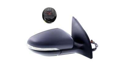 Oglinda exterioara VW Golf 6 (1L) Hatchback 10.2008-2013 Partea Dreapta Crom Convex Electrica Cu Incalzire, carcasa grunduita, cu semnalizare, cu lampa de perimetru, cu 7 pini