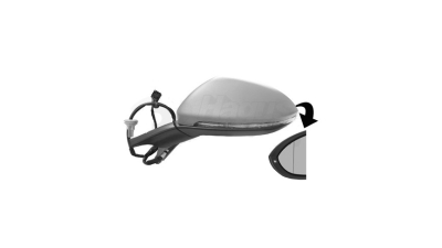Oglinda usa exterioara VW Golf 7 (5k), 2016-08.2020, partea Stanga, reglare electrica; grunduit; incalzit; sticla convexa; geam cromat; cu Lucas; cu functie de unghi mort, View Max