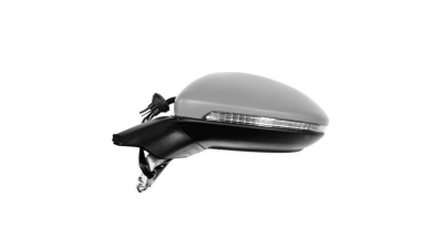 Oglinda usa exterioara VW GOLF 7 (5K), 2016-2020; GOLF 8, 11.2019-, View Max, partea stanga, reglare electrica; grunduit; incalzit; sticla asferica; geam cromat; rabatabil; cu semnalizare; cu functie de unghi mort, cu foot lamp