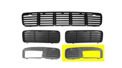 Grila bara fata VW Polo (6Kv) Classic/Combi, 11.1995-06.2001, VW Caddy II (9U/9KV) 11.1995-01.2004, Stanga, 6K5853665, 952427-7 cu locas pentru proiectoare