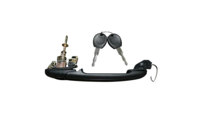Maner exterior deschidere usa Vw Caddy 9K 1995-2004, Vw Polo 6N, 6KV 1994-2001, Fata, Stanga/ Dreapta, Negru, cu butuc si 2 chei, cu tija de 56mm