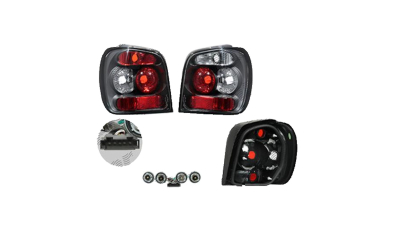 Set stopuri Spate VW Polo (6n2) Hatchback, 10.1999-09.2001, partea Stanga+Dreapta, negru, transparent; tuning; Omologare: ECE, Taiwan