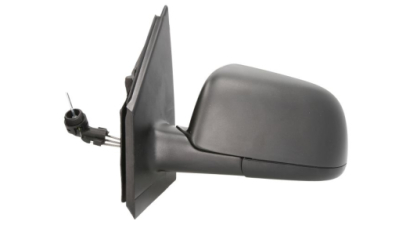 Oglinda exterioara VW Polo (9N) Hatchback 10.2001-04.2005 Partea Stanga Crom Asferica Manuala Prin Cablu Fara Incalzire, carcasa neagra