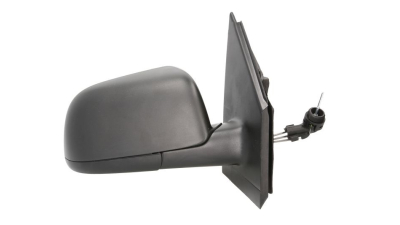 Oglinda usa exterioara VW Polo (9n), 10.2001-04.2005, partea Dreapta, ajustarea prin cablu; carcasa neagra; sticla convexa; geam cromat, Aftermarket