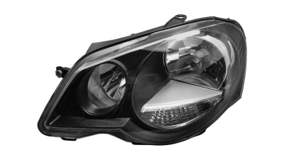Far VW Polo (9n3), 04.2005-08.2009, Model Gti, partea Stanga, H1+H7; electric; reflector negru; cu motor, DJ AUTO
