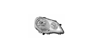 Far VW Polo Hatchback 04.2005-08.2009 VALEO partea Dreapta, tip bec H1+H7 , culoare rama argintiu