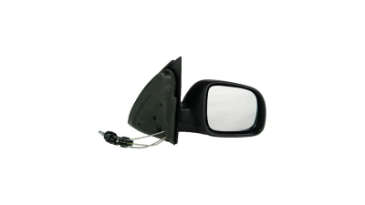 Oglinda exterioara VW Lupo (6X1/6E1) 02.2001-12.2002 Partea Dreapta Crom Asferica Manuala Prin Cablu Fara Incalzire, caracasa neagra, model MIC, scurt