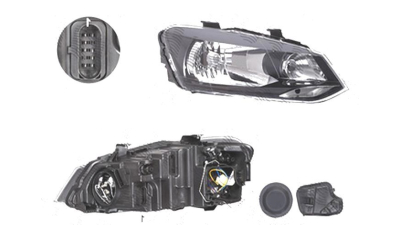 Far Volkswagen Polo (6r), 08.2009-04.2014, fata, Dreapta, H4; electric; cu motor, DEPO