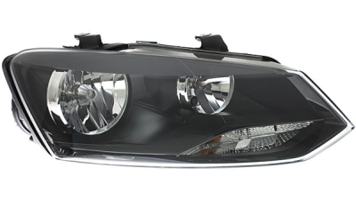 Far Vw Polo (6r) Trendline 05.2014-, Dreapta, tip bec H7+H7, reglare electrica, cu motoras, ECE, tip hella, Tyc, 6R1941008G, 