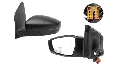 Oglinda exterioara VW Polo (6R) 08.2009- Partea Stanga Crom Asferica Electrica Cu Incalzire, carcasa texturata, cu semnalizare, conector patrat, VIEW Max
