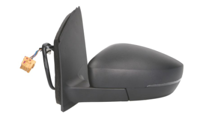 Oglinda exterioara VW Polo (6R) 08.2009- Partea Stanga Crom Asferica Electrica Cu Incalzire 6R1857507K, carcasa neagra, cu semnalizare, conector dreptunghiular, VIEW Max