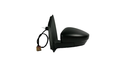 Oglinda usa exterioara VW Polo (6r), 08.2009-2010, partea Stanga, ajustarea prin cablu; carcasa neagra; sticla asferica; geam cromat; cu Lucas, Aftermarket