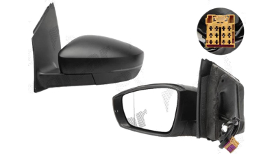 Oglinda exterioara VW Polo (6R) 08.2009- Partea Dreapta Crom Convex Electrica Cu Incalzire, carcasa texturata, cu semnalizare, conector patrat, VIEW Max