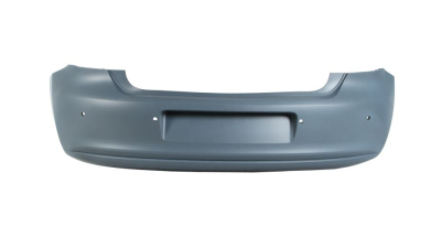 Bara spate VW Polo (6R), 08.2009-05.2014, cu gauri pentru Senzori de parcare (PDC); grunduit; decupaj mic pentru evacuare, 6R6807417ASGRU, Aftermarket