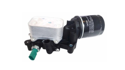 Radiator racire ulei motor, termoflot Seat Ibiza (6J), 05.2015-12.2017, motor 1.4 TDI, 55/66/77 kw, diesel, 69x110x50 mm, cu carcasa filtru, din aluminiu
