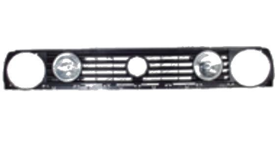 Grila radiator VW Golf 2 (19E/1G), 1983-1992, negru, 953405-0 cu lampi H3+H3 in interior