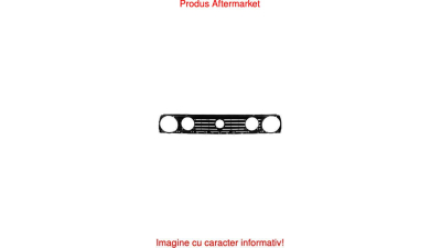 Grila radiator VW Golf 2 (19E/1G), 1983-1992, negru, cu dunga rosie, pentru modele cu 4 faruri, pentru lampi interioare cu diametrul de 14cm