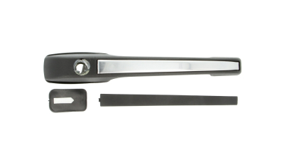 Maner usa exterior Vw Golf 2 (19e/1g), 1984-1992 modele cu 2/4 Usi, Vw Passat/Santana (B2 (32b)), 1981-03.1988, inserare crom/negru, 191837207, usa fata partea Stanga
