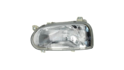 Far VW GOLF 3, 08.1991-04.1999, DEPO, fata, partea stanga, cu conector oval; H4+W5W; manual/electric; fara motor; cu adaptor;