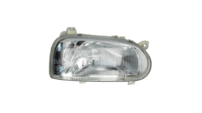 Far VW GOLF 3, 08.1991-04.1999, DEPO, fata, partea dreapta, cu conector oval; H4+W5W; manual/electric; fara motor; cu adaptor;