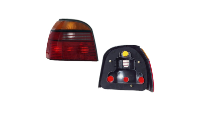 Stop spate lampa Vw Golf 3 (1h) 08.91-04.99 Hatchback, Vw Golf 4 Cabriolet (1exo), 04.98-06.02, spate, omologare ECE, fara suport bec, rosu-galben, 1H6945111; 1H6945111A, Stanga