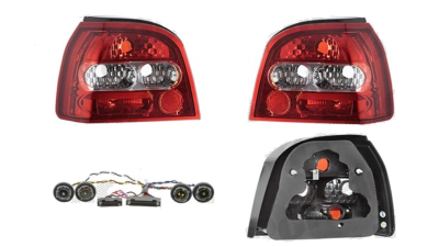 Set stopuri Spate VW Golf 3 (1h), 08.1991-04.1999, Cabrio, Hatchback, partea Stanga+Dreapta, transparent; tuning; Omologare: ECE, Taiwan