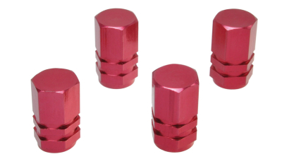 Set capacele auto Automax pentru ventil hexagon rosu, 4 buc.